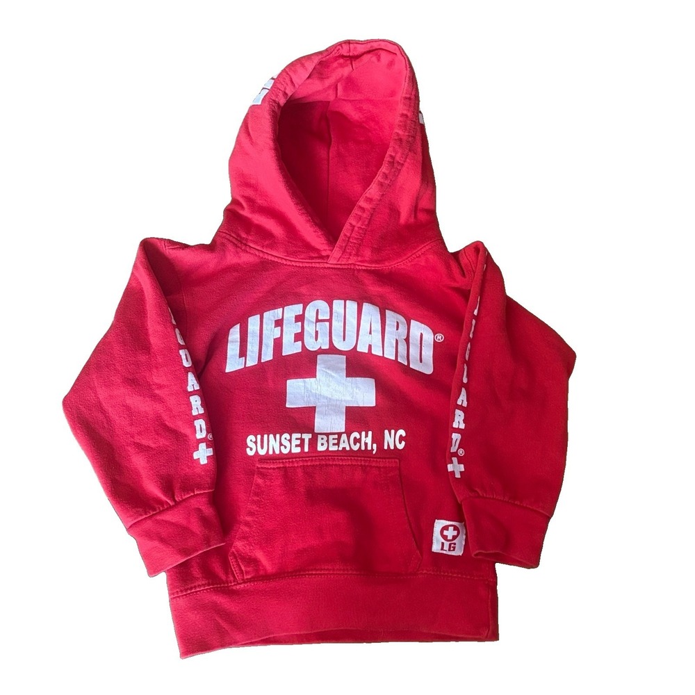 Popularity Products Kids Lifeguard Sunset Beach, NC Fleece Pullover Hoodie READ